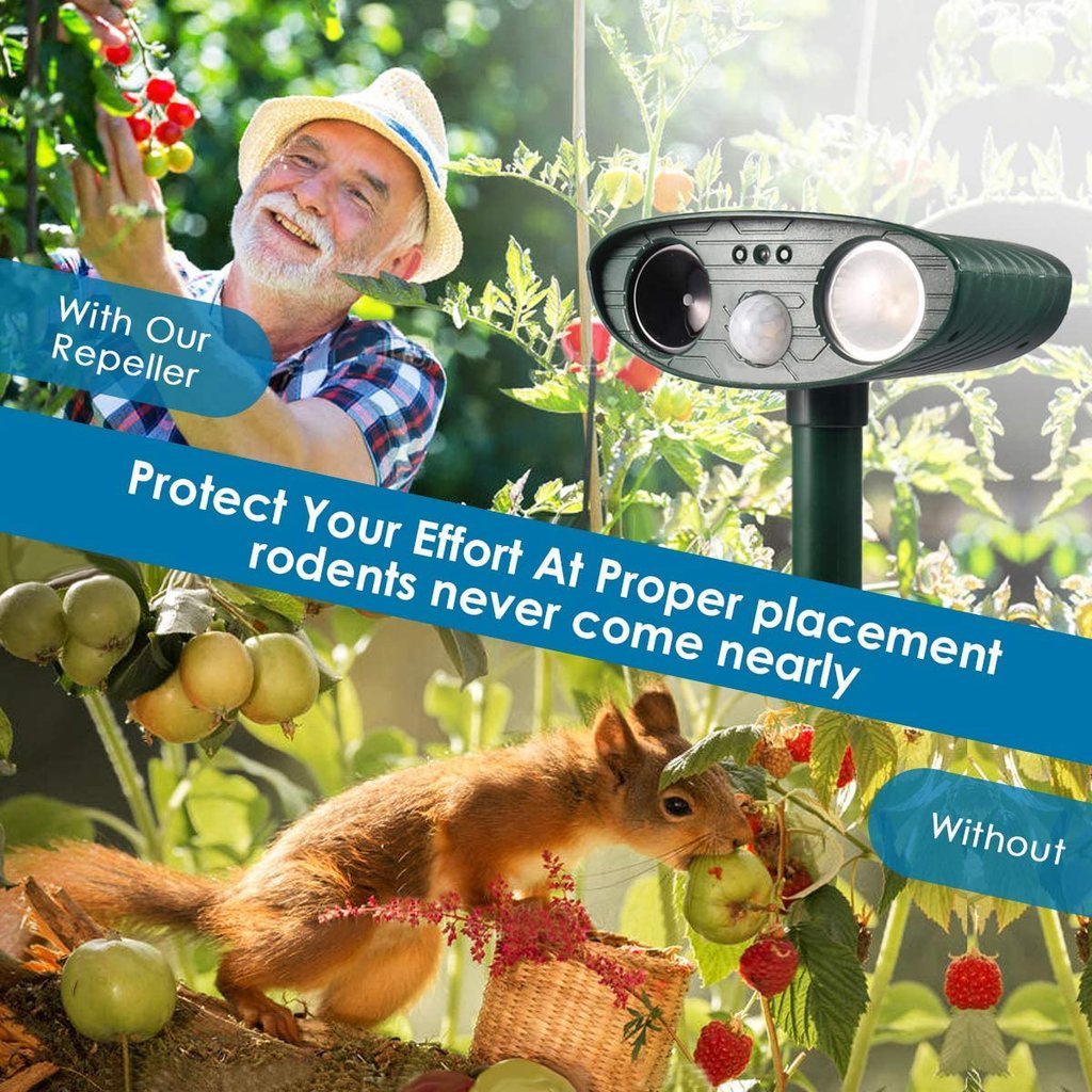 Repelente Ultrasónico Solar para Gatos al Aire Libre para Jardines