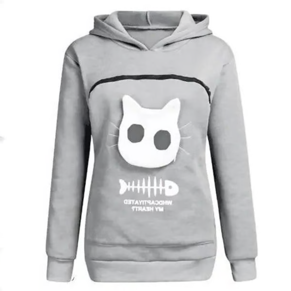 Sudadera con Capucha para Amantes de los Gatos con Bolsillo para Acurrucarse - Regalo Perfecto para Mascotas