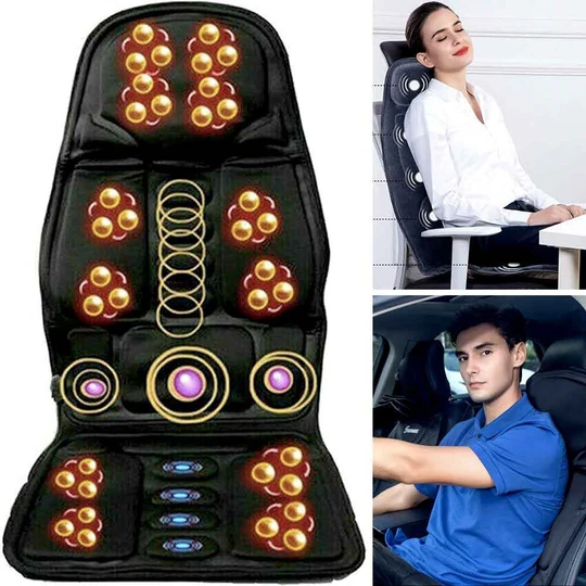 Lisslune | Cojín de Masaje con 8 Modos y Almohada Calentada para Cuello y Espalda para Coche y Hogar