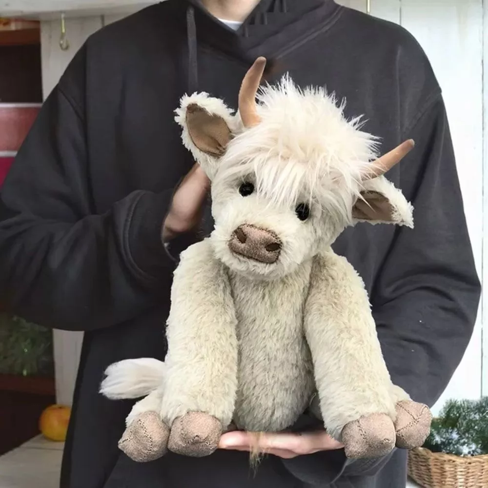 Juguete de Peluche de Ganado Highland Hecho a Mano Escocés