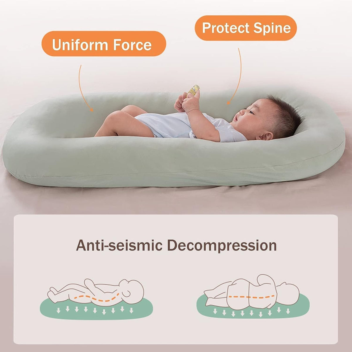 Cojín para Bebés - Algodón Suave | Nido para Bebés 0-24 Meses