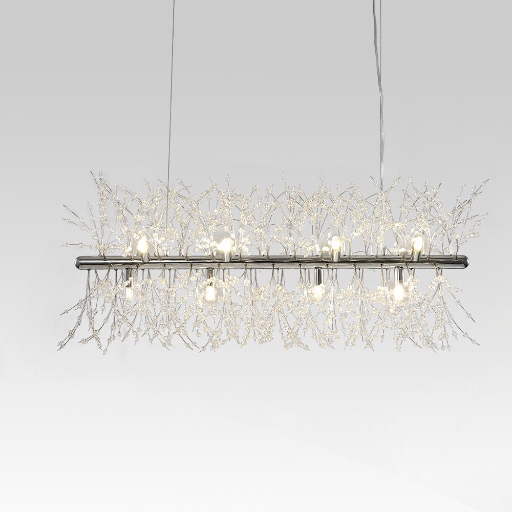 Candelabro Lineal de Cristal de 12 Luces