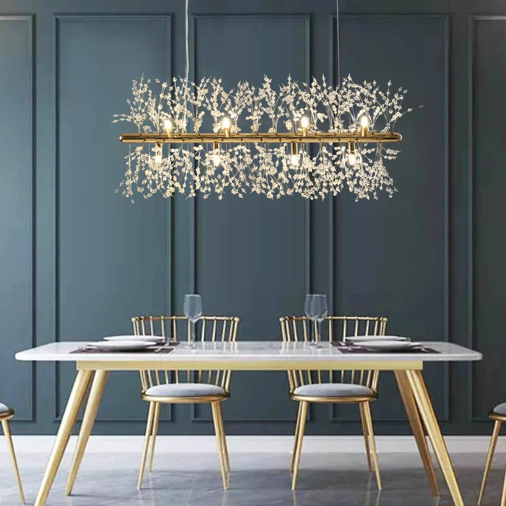 Candelabro Lineal de Cristal de 12 Luces