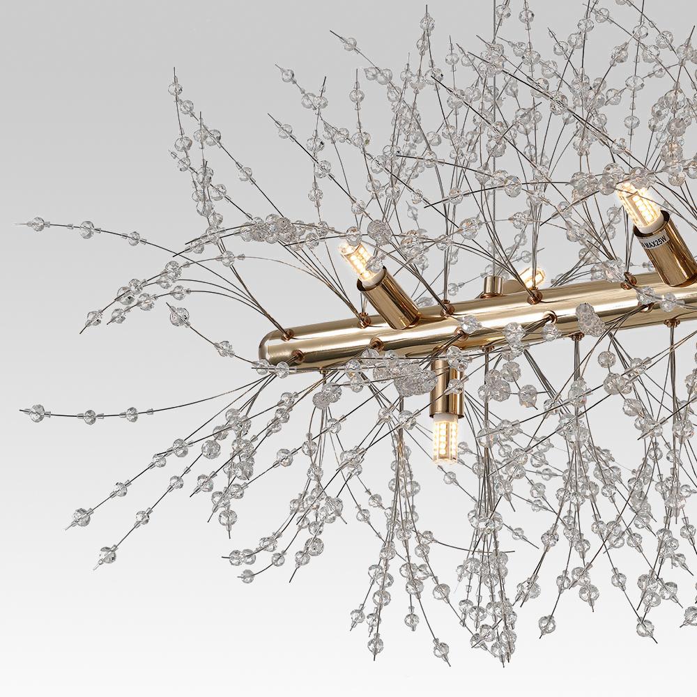 Candelabro Lineal de Cristal de 12 Luces
