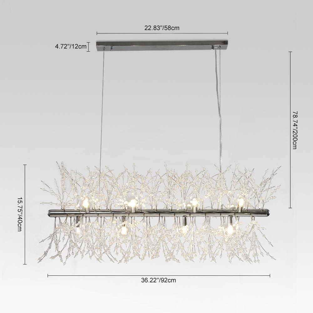 Candelabro Lineal de Cristal de 12 Luces