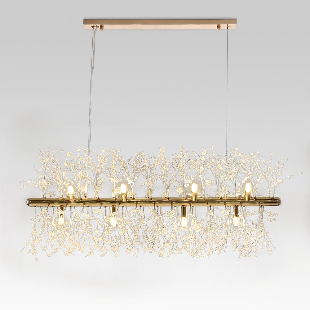 Candelabro Lineal de Cristal de 12 Luces