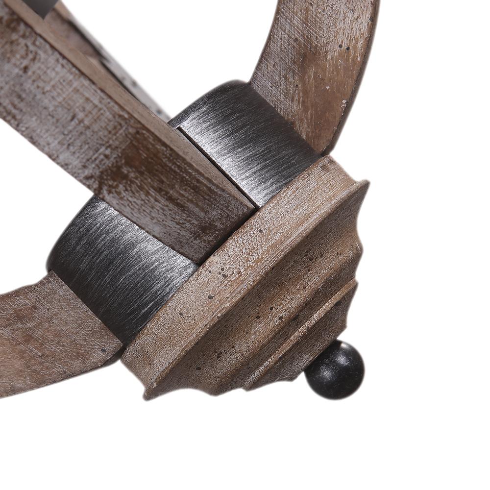 Lámpara Colgante Redonda de Madera Rústica de 4 Luces