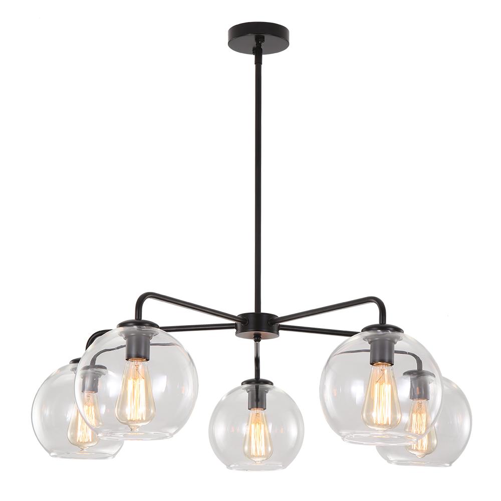Lámpara de Techo Sputnik de Burbuja de Vidrio Claro de 5 Luces