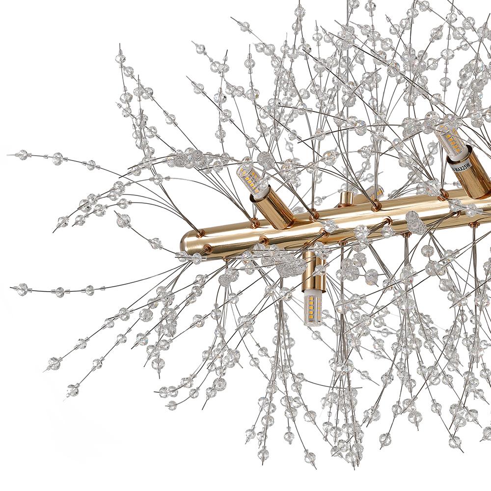 Candelabro Moderno Lineal de Cristal de 9 Luces