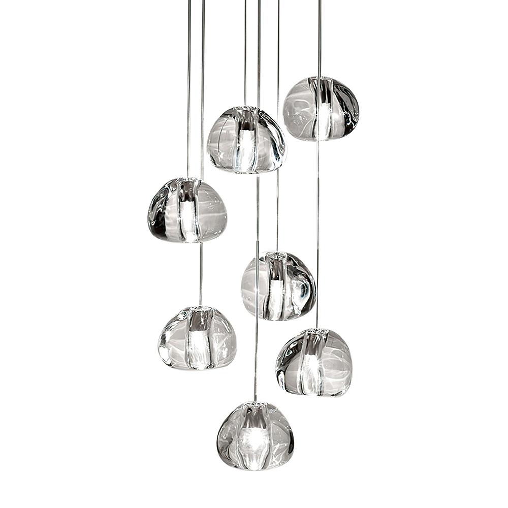 Lámparas Colgantes de Cristal en Grupo Estilo Cascada Contemporáneo