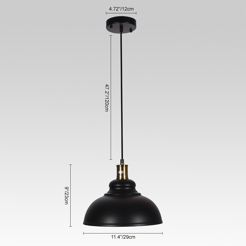 Lámpara Colgante Dome Industrial Negra