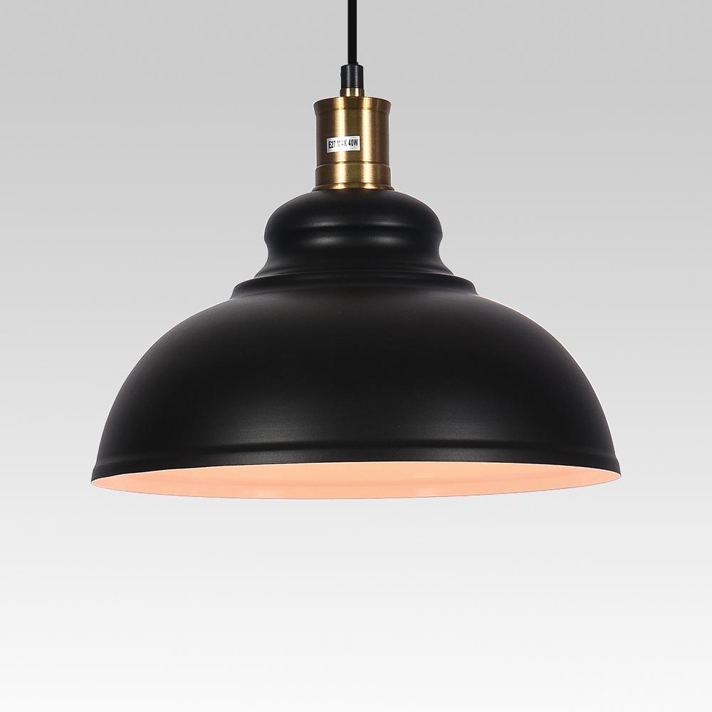 Lámpara Colgante Dome Industrial Negra