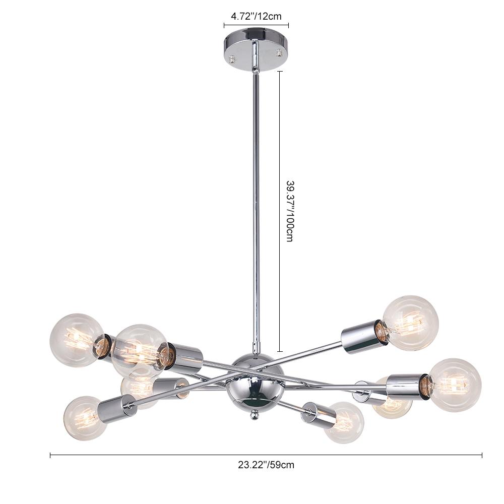 Candelabro Sputnik de Metal Moderno de Mediados de Siglo