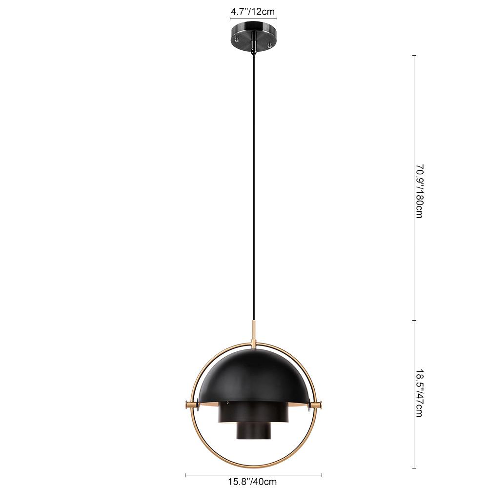 Lámpara colgante de metal moderna de 1 luz con diseño cambiante