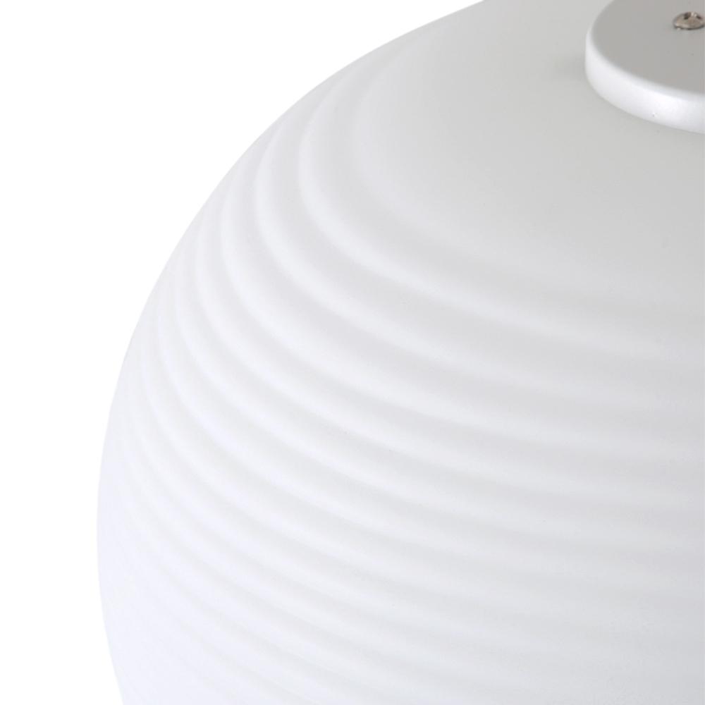 Lámpara Colgante Blanca Moderna con Diseño Estriado