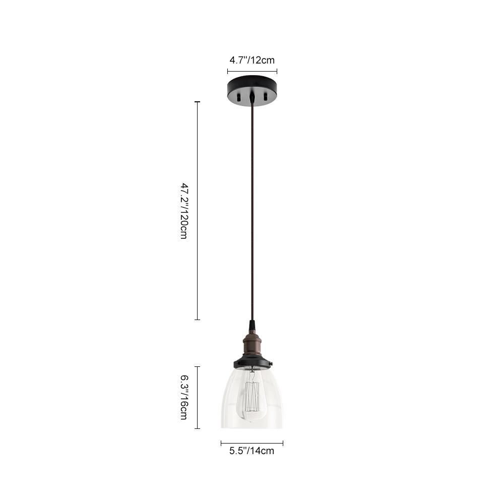 Iluminación Colgante de Vidrio con Campana Moderna