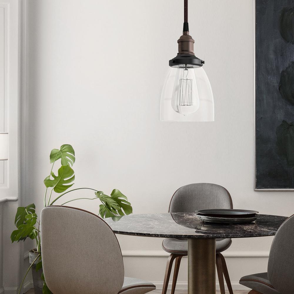 Iluminación Colgante de Vidrio con Campana Moderna