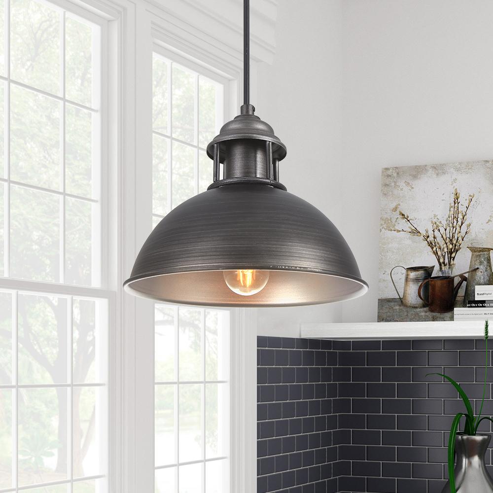 Lámpara Colgante Dome de Tapa de Olla Industrial de 1 Luz