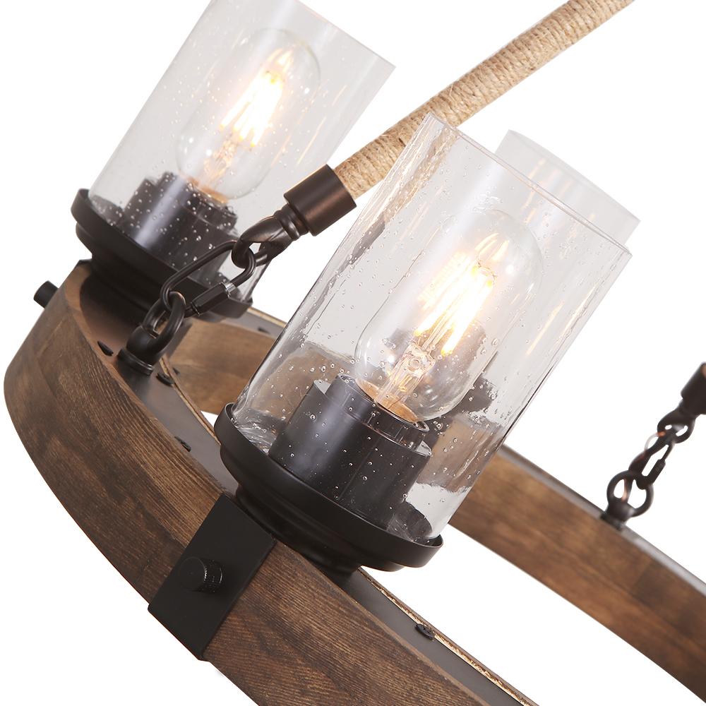 Candelabro de Rueda de Carreta de Granja con Seis Luces