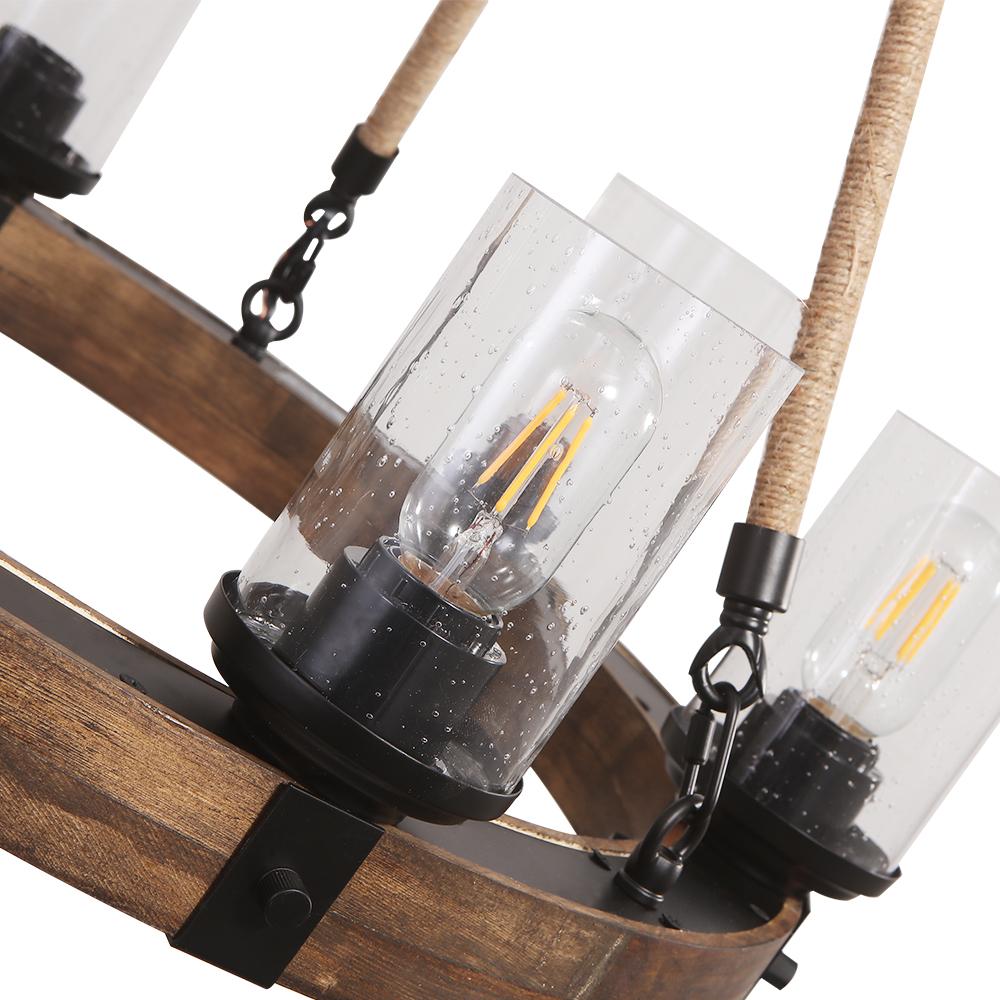 Candelabro de Rueda de Carreta de Granja con Seis Luces