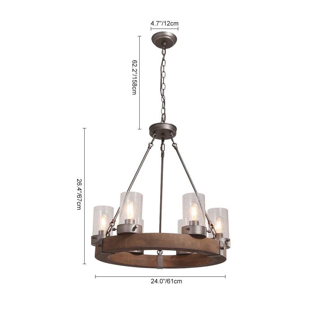Luz de Rueda de Carro de Madera