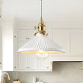 Lámpara Colgante Conical Vintage de Cerámica Blanca de 1 Luz