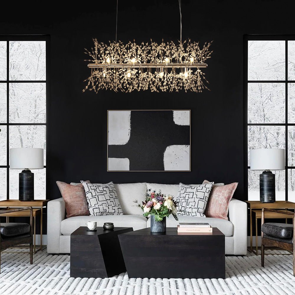 Candelabro Lineal de Cristal de 12 Luces
