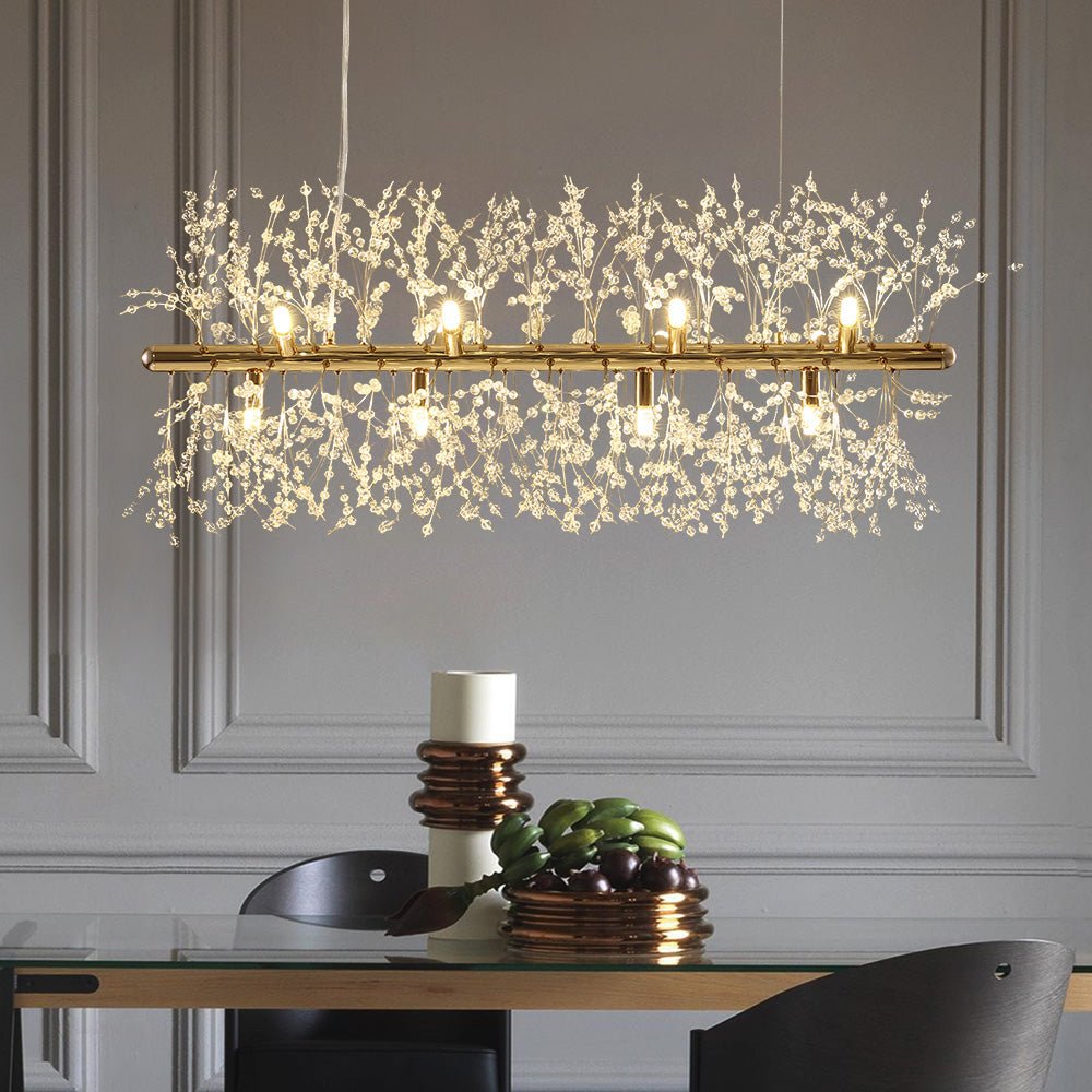 Candelabro Lineal de Cristal de 12 Luces