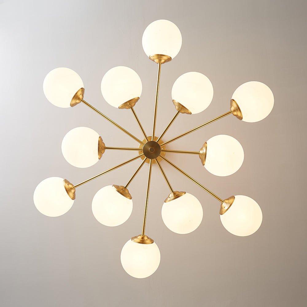 Candelabro Sputnik Burbuja de 12 Luces de Estilo Mid-Century