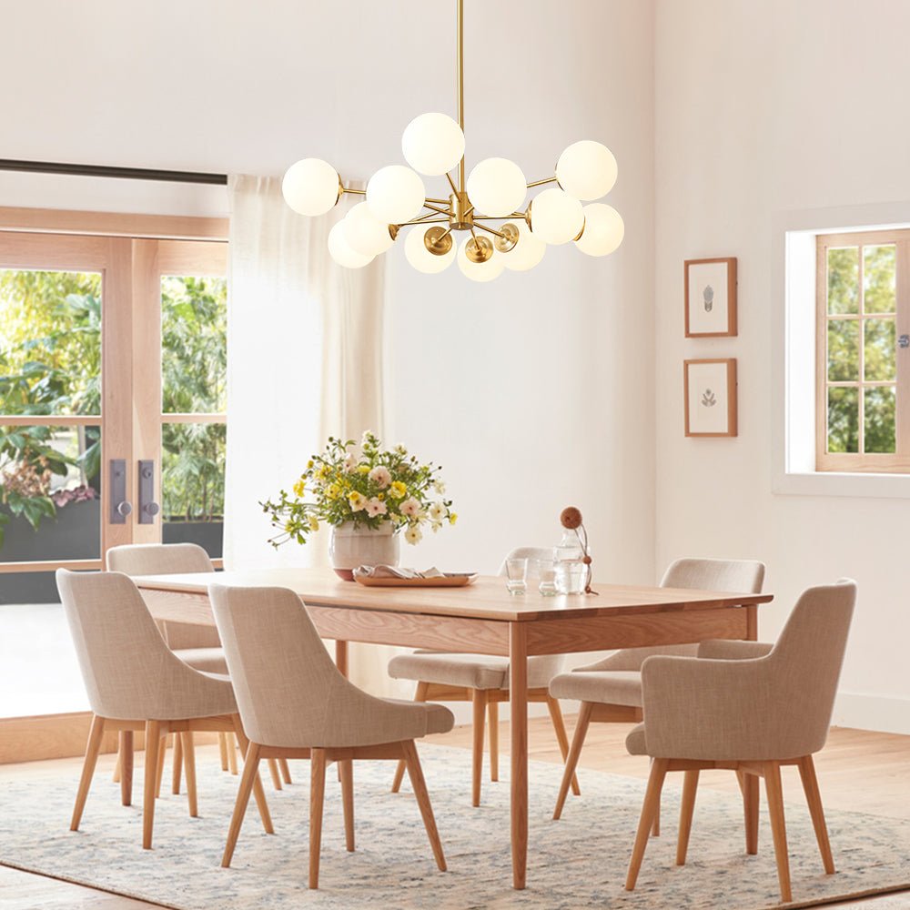 Candelabro Sputnik Burbuja de 12 Luces de Estilo Mid-Century