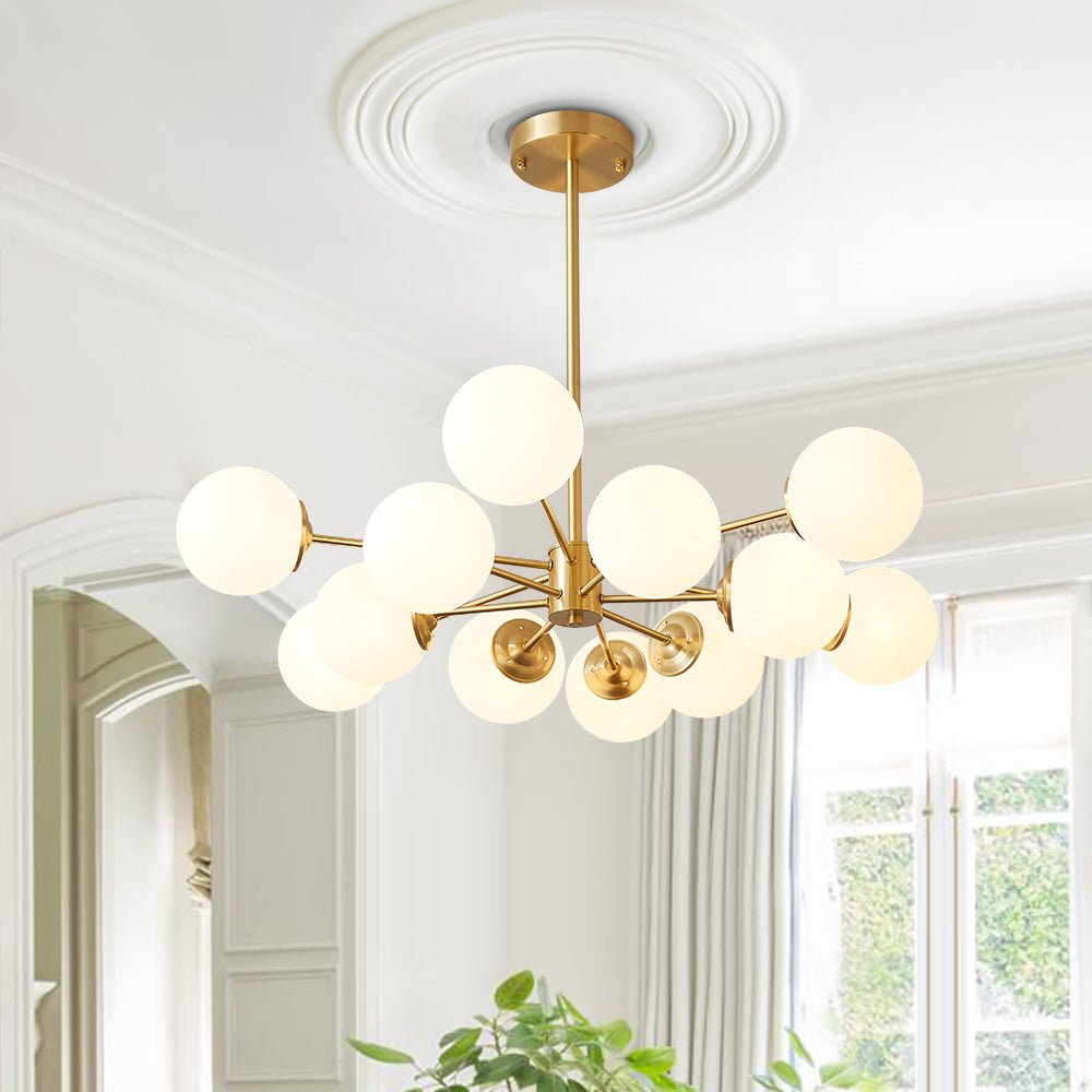 Candelabro Sputnik Burbuja de 12 Luces de Estilo Mid-Century
