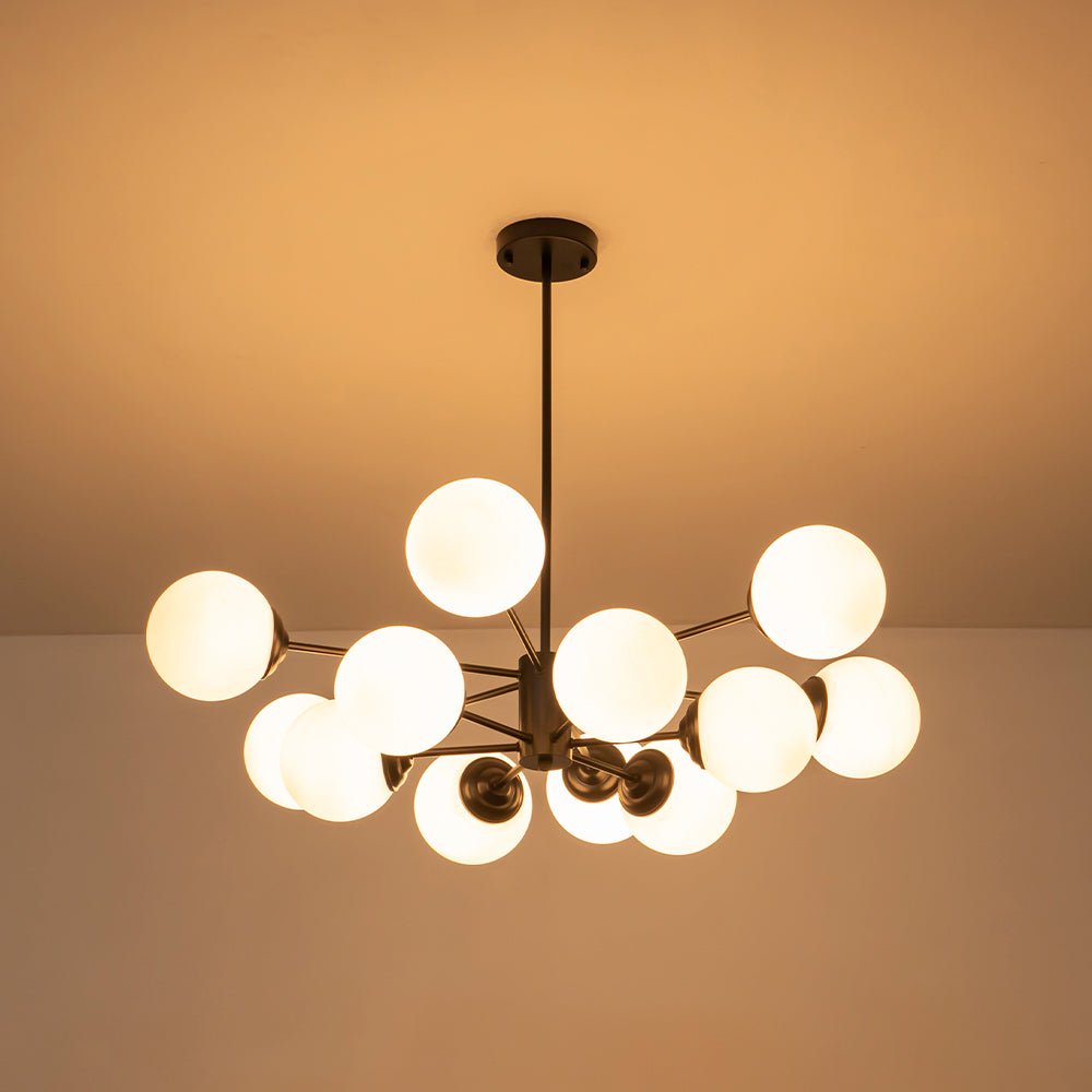 Candelabro Sputnik Burbuja de 12 Luces de Estilo Mid-Century