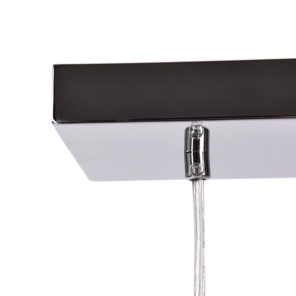 Lámpara colgante de vidrio ajustable para isla de cocina de 3 luces con acento de cristal