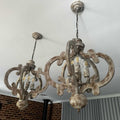 Candelabro Rústico de Madera Desgastada de 4 Luces