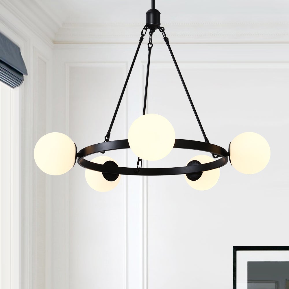Candelabro de burbujas negro de 5 luces