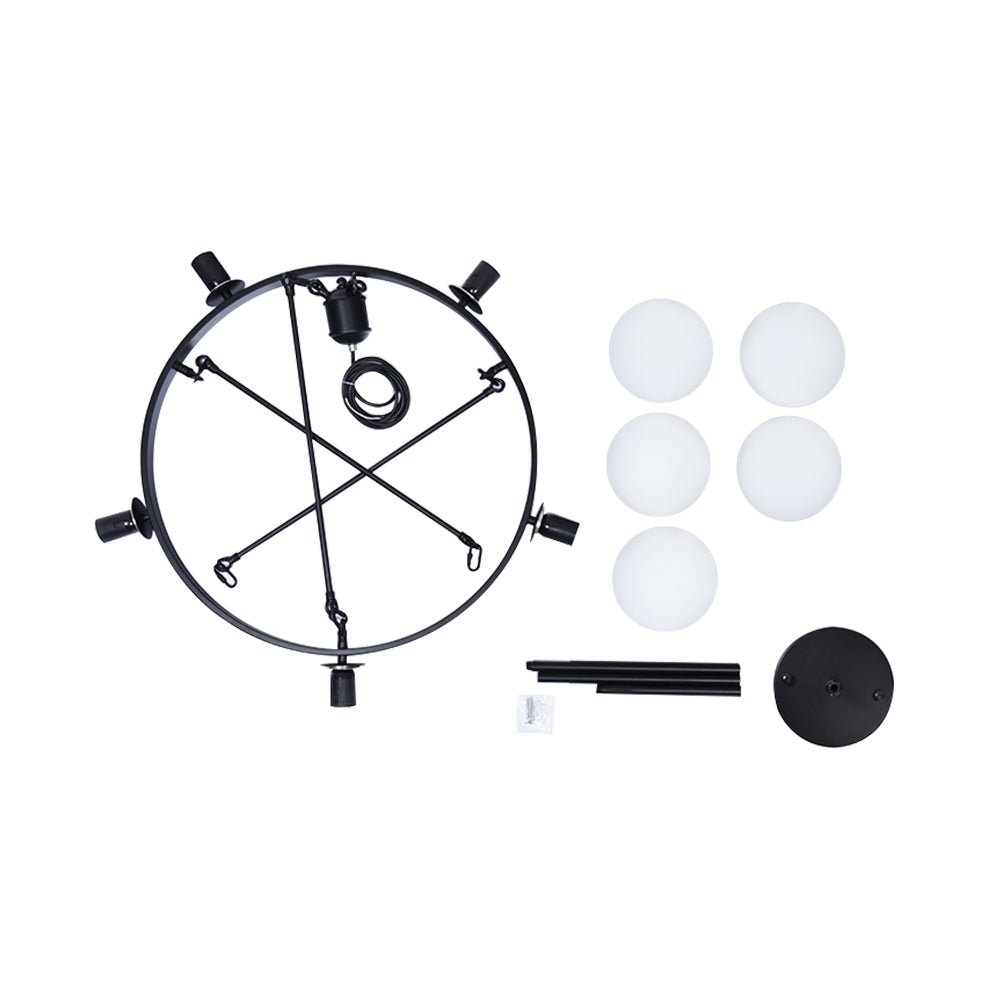Candelabro de burbujas negro de 5 luces