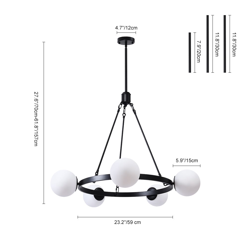 Candelabro de burbujas negro de 5 luces