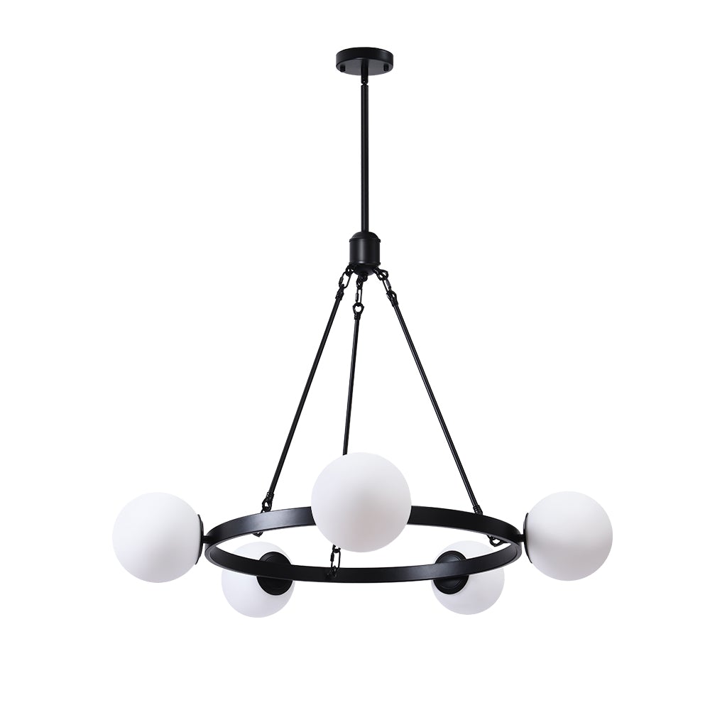 Candelabro de burbujas negro de 5 luces