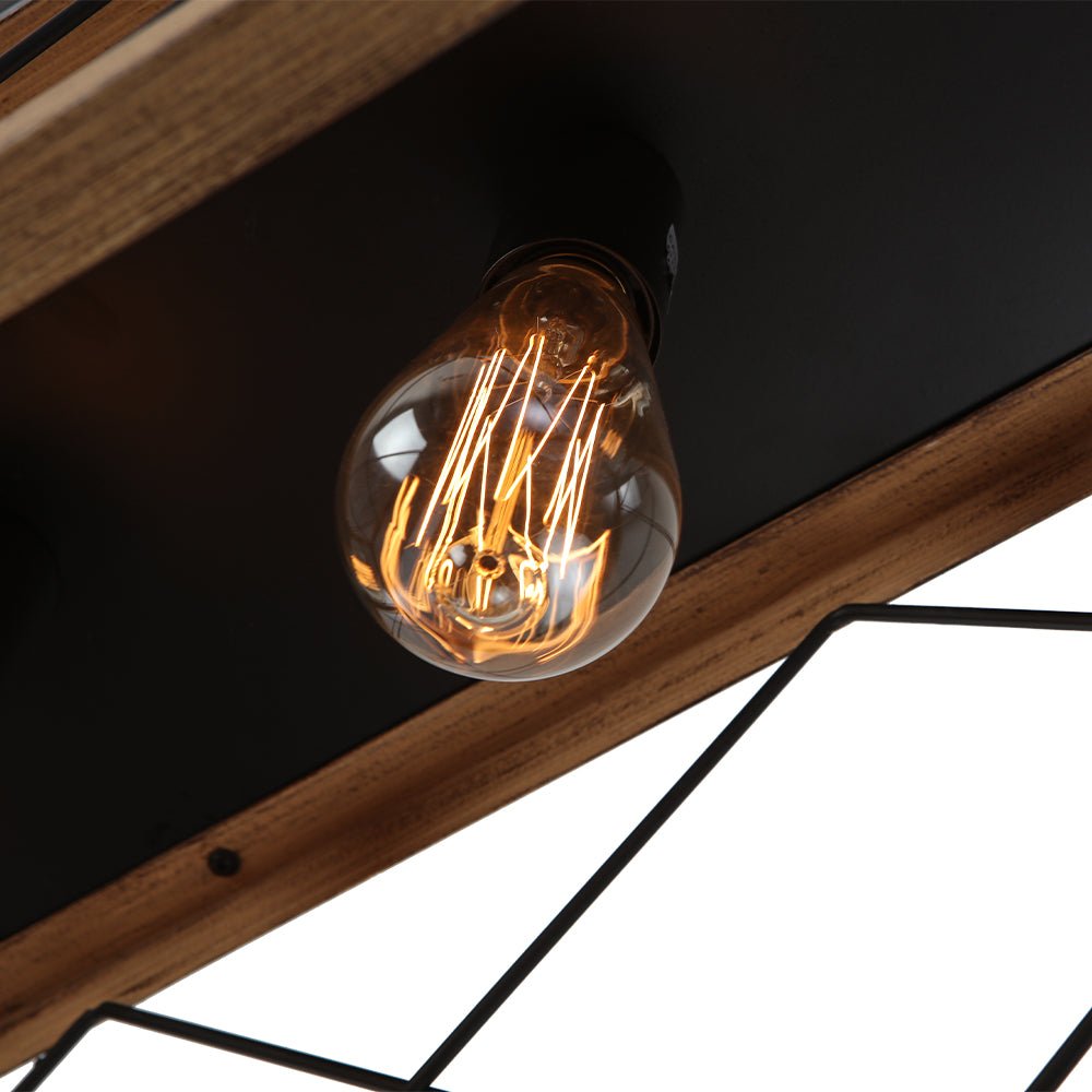 Lámpara de Araña Lineal Rectangular de 5 Luces para Isla de Cocina