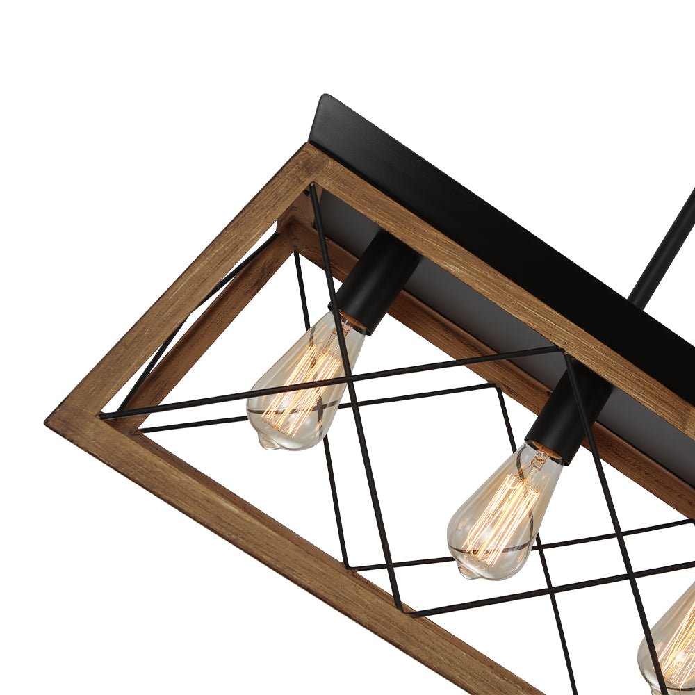Lámpara de Araña Lineal Rectangular de 5 Luces para Isla de Cocina