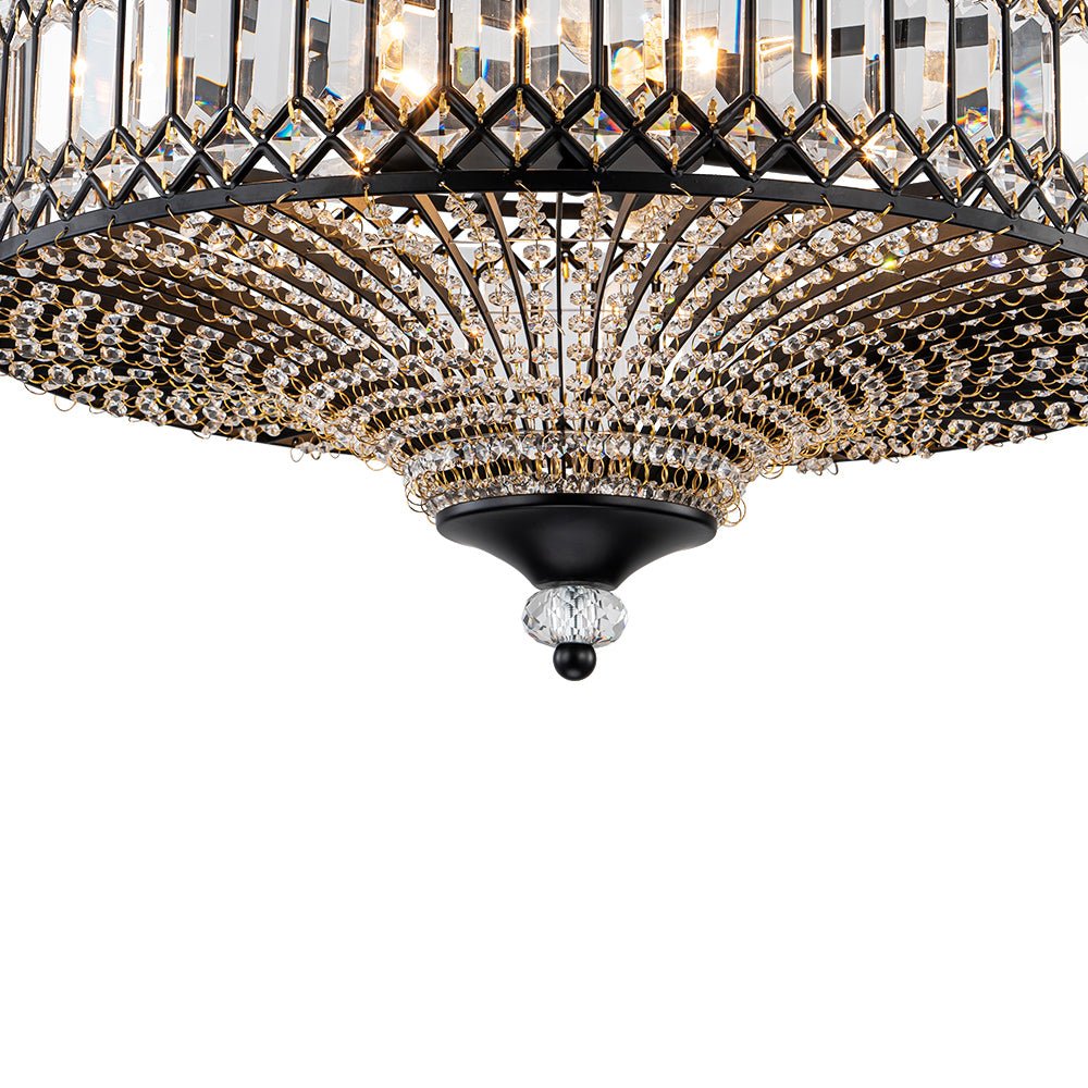 Luz de Techo Semi Flush de Glamour con 6 Luces y Cristales para Porche de Pasillo