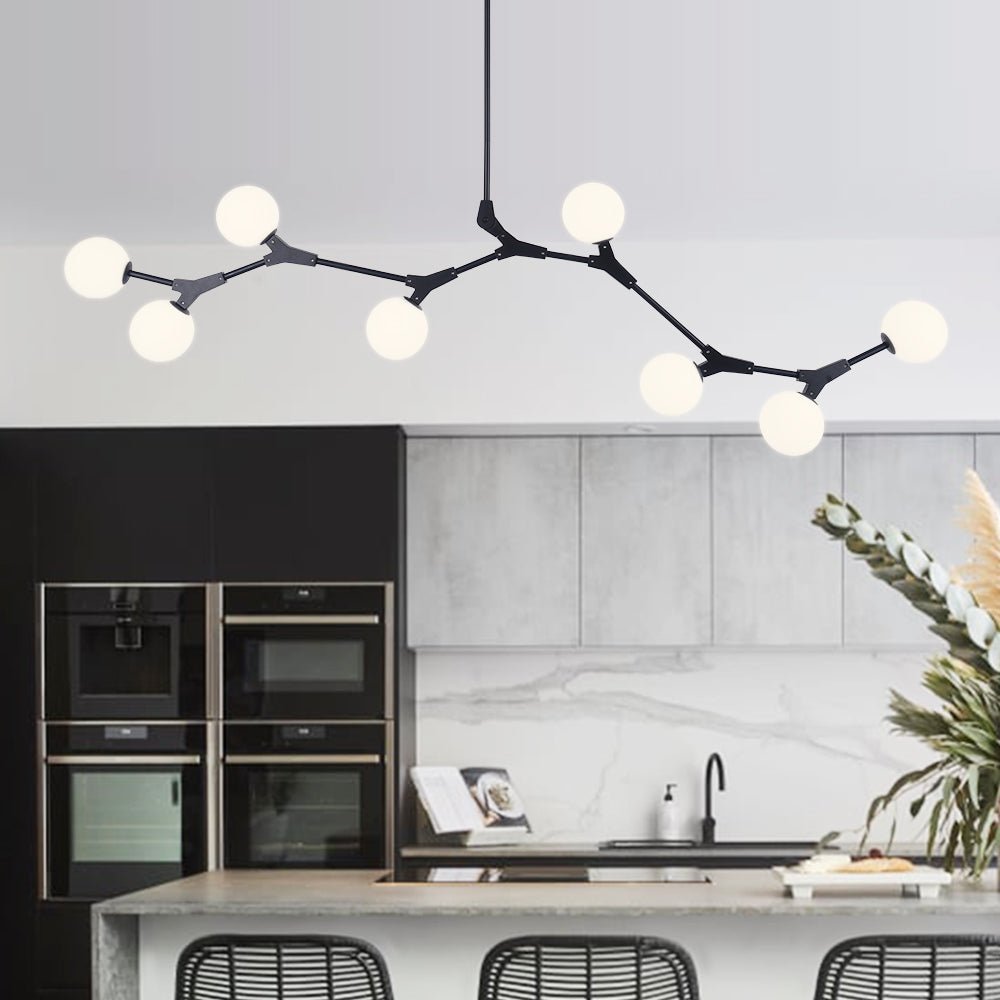 Candelabro Lineal de Vidrio con 8 Luces