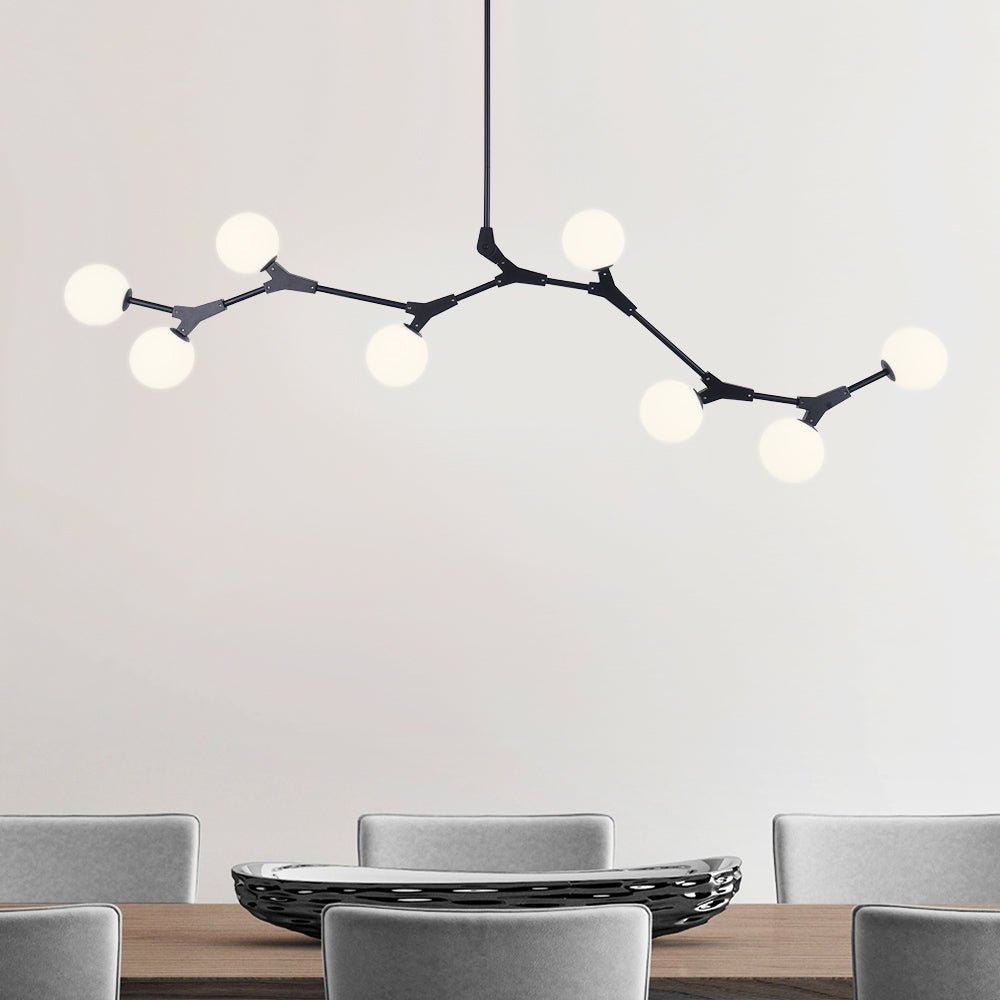 Candelabro Lineal de Vidrio con 8 Luces