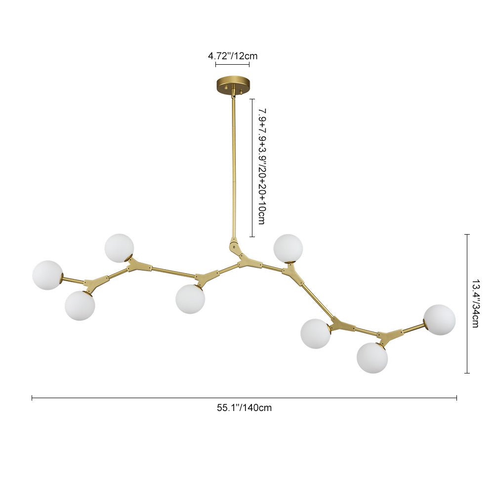 Candelabro Lineal de Vidrio con 8 Luces