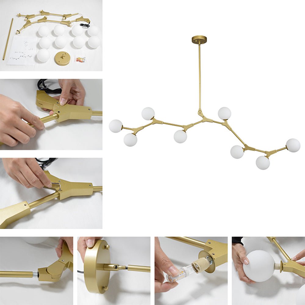 Candelabro Lineal de Vidrio con 8 Luces