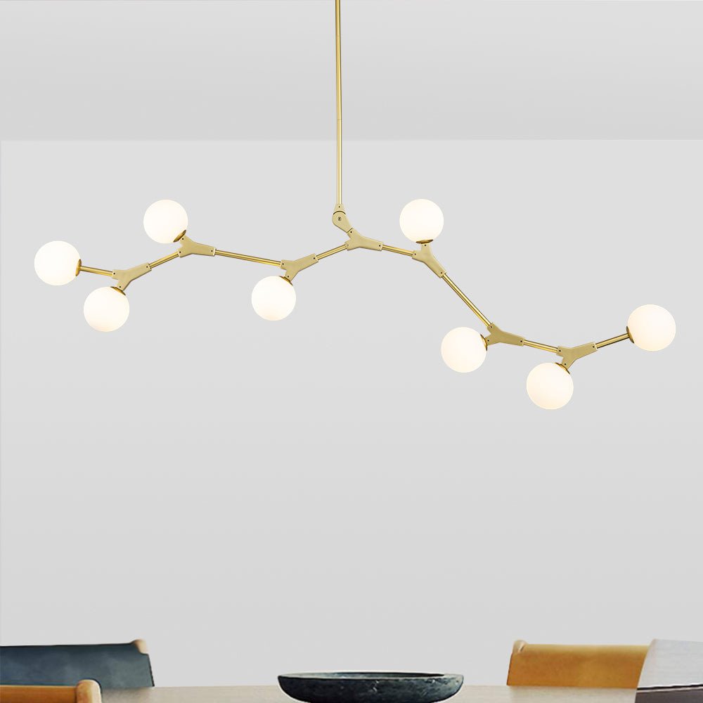 Candelabro Lineal de Vidrio con 8 Luces