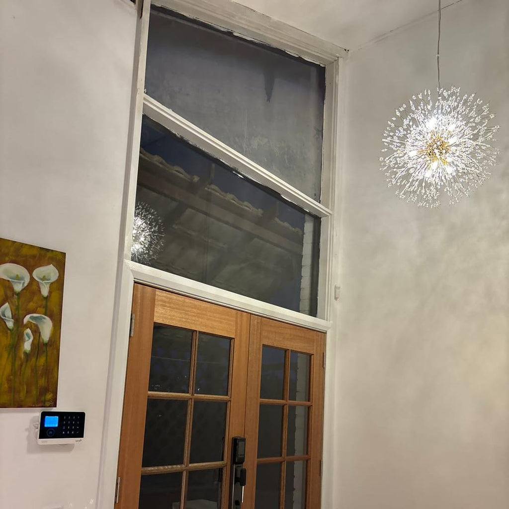 Luz Sputnik Única Moderna de Cristal con 9 Luces de Fuegos Artificiales