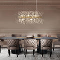 Candelabro Moderno Lineal de Cristal de 9 Luces