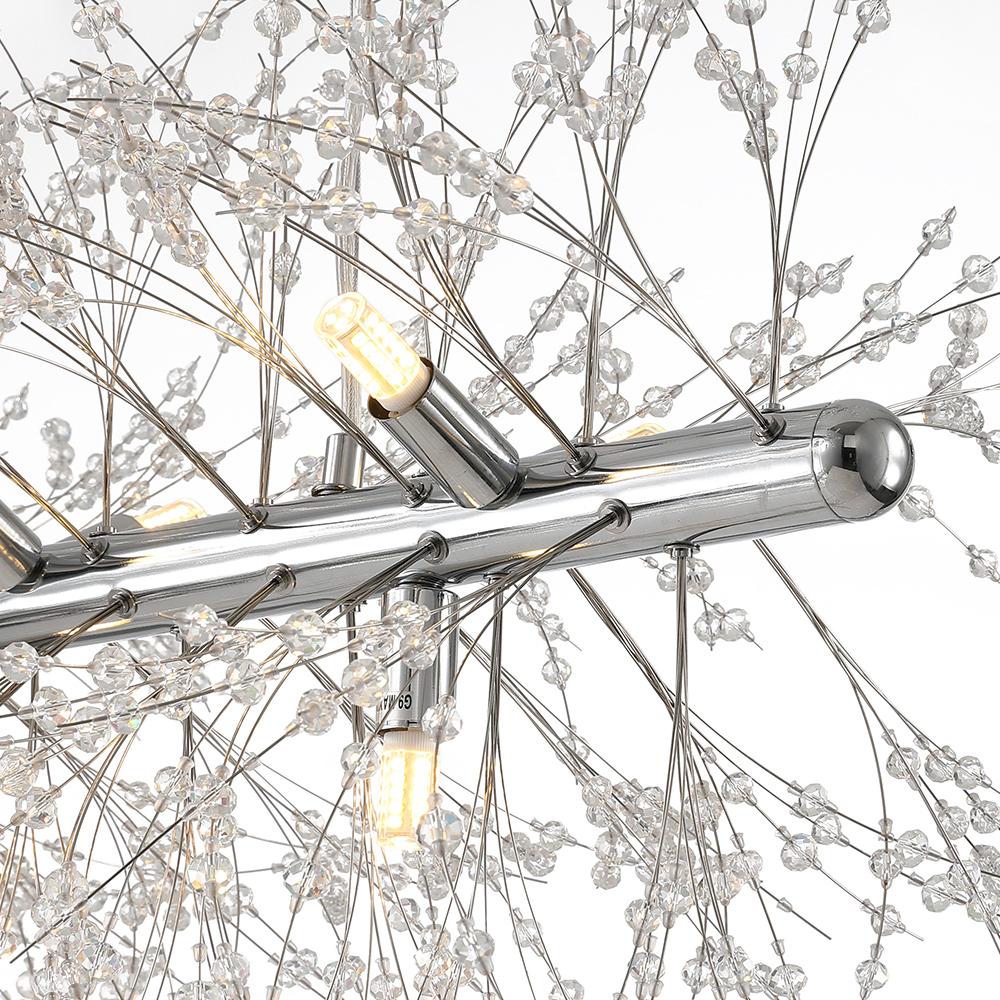Candelabro Moderno Lineal de Cristal de 9 Luces