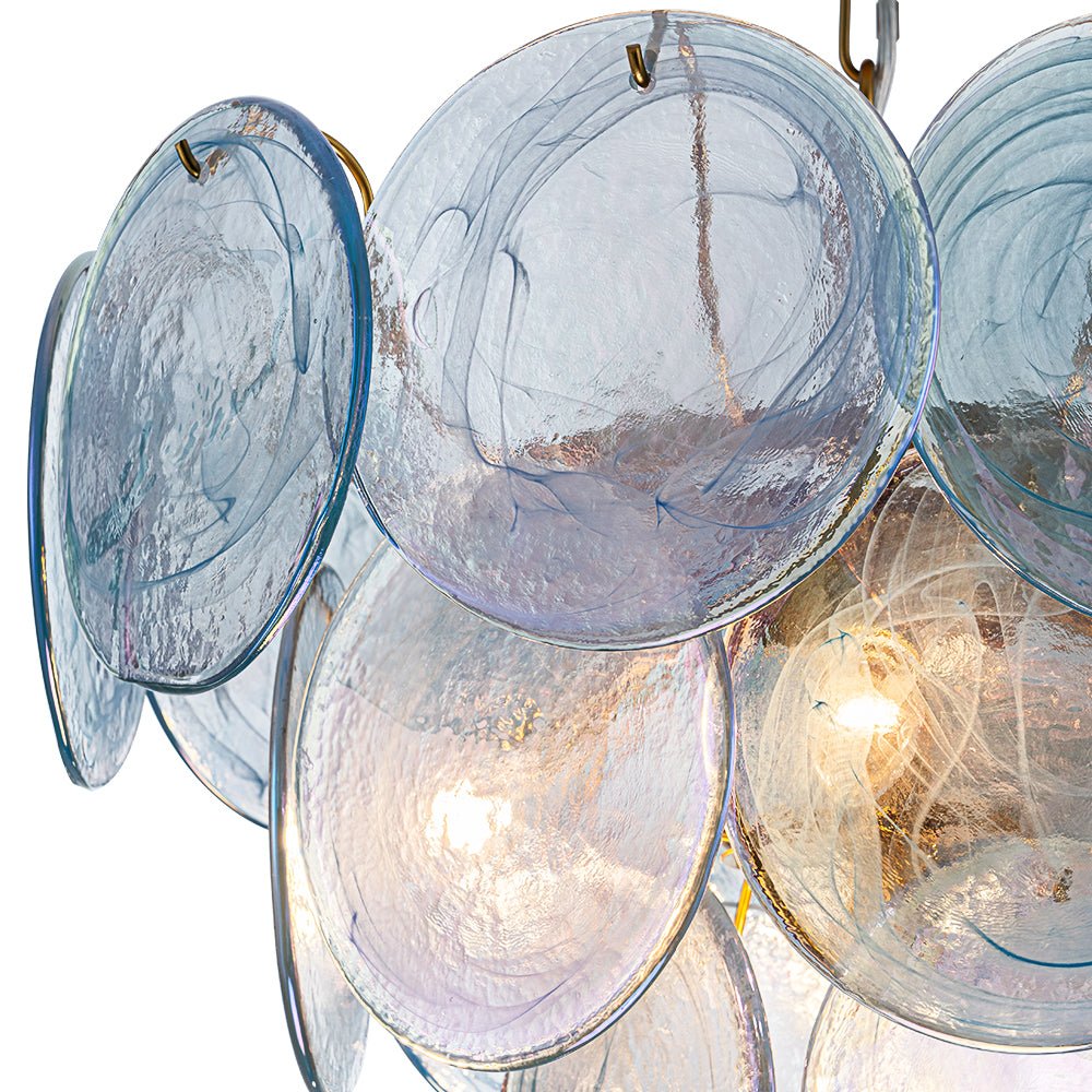 Lámpara de Araña Vintage de 5 Luces con Vidrio Nublado en Espiral